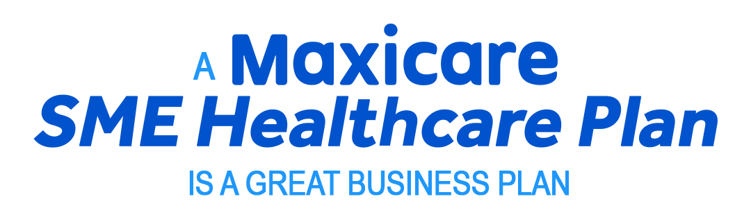 Maxicare logo with tagline of SME healthcare plan
